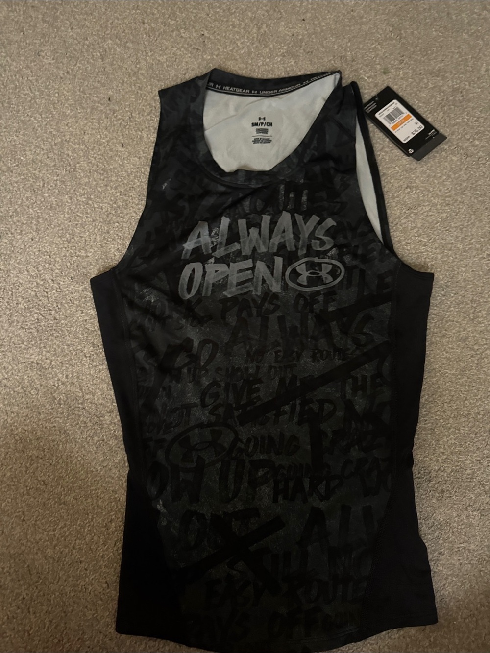 Under Armour Men’s Black Graphic Rash Guard Tank